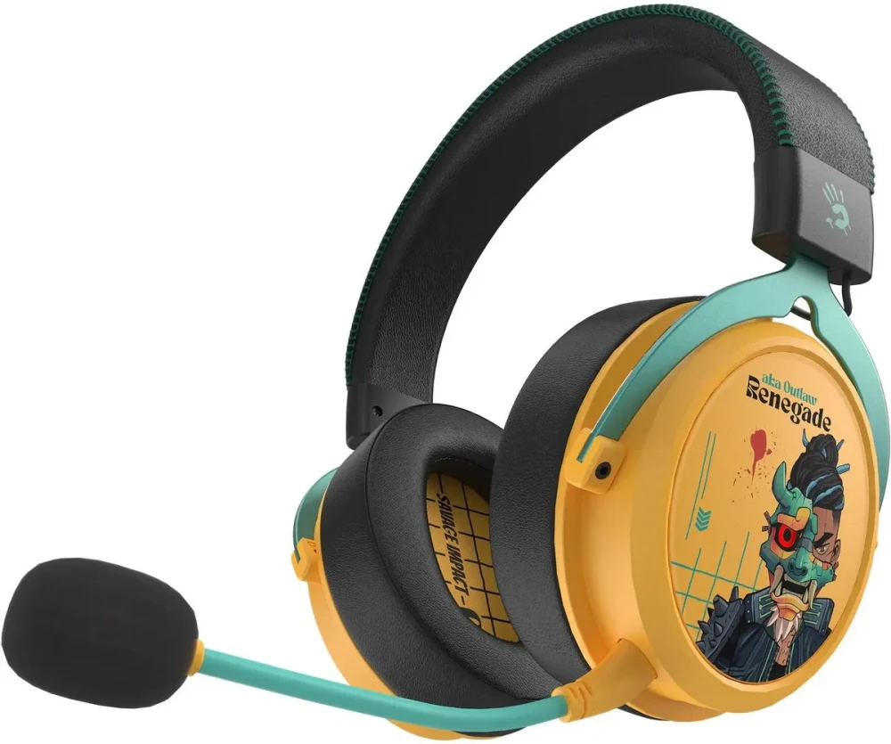 Гарнитура беспроводная A4Tech Bloody MR595 Renegade Yellow (MR595 Sunset Yellow***); накладные; Blue