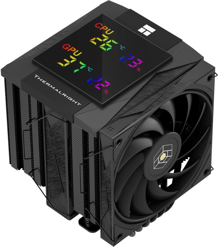 Кулер для процессора 120 мм Thermalright Royal Knight 120 Digital Black (TRRK120DB), 2x120 мм, 4 pin, USB, 2150 об/мин, черный, 265 Вт, 29.4 дБ