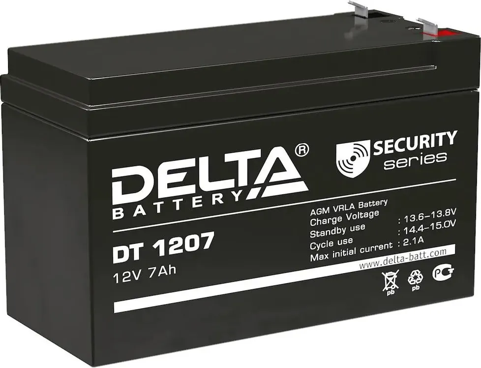 Аккумуляторная батарея к ИБП 12 В Delta DT 1207; 7 Ач
