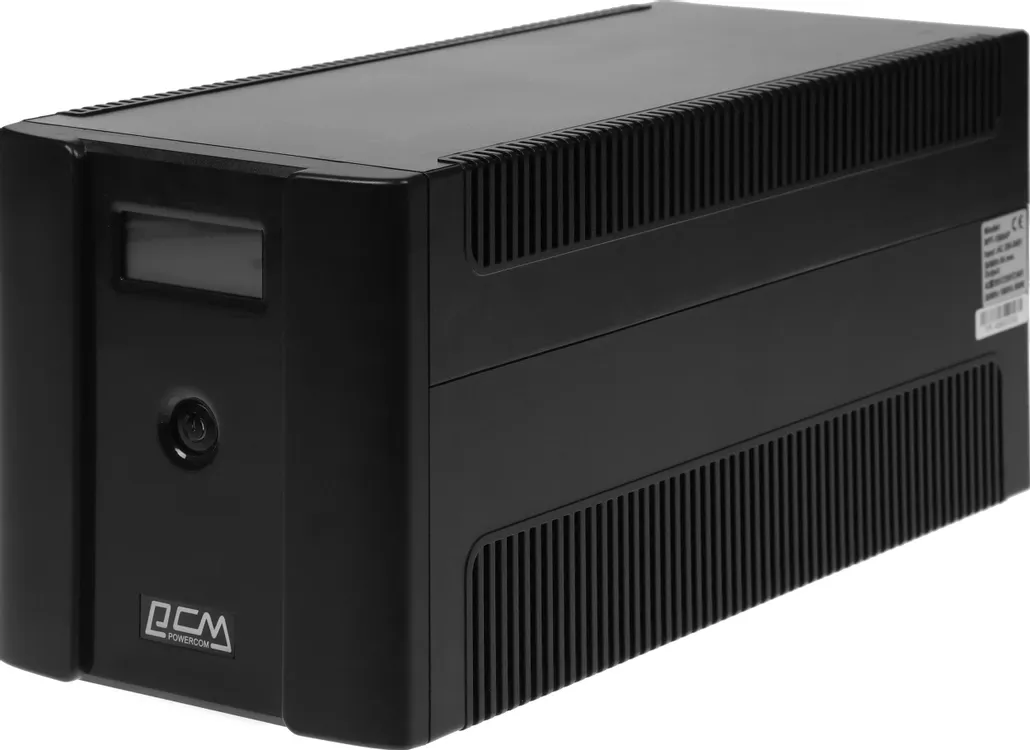 ИБП Линейно-интерактивный Powercom Raptor (RPT-1500AP LCD); 900 Вт; 165 - 300 В; защ. тел/лок. сети; чёрный; ЖК экран; 10,1 кг
