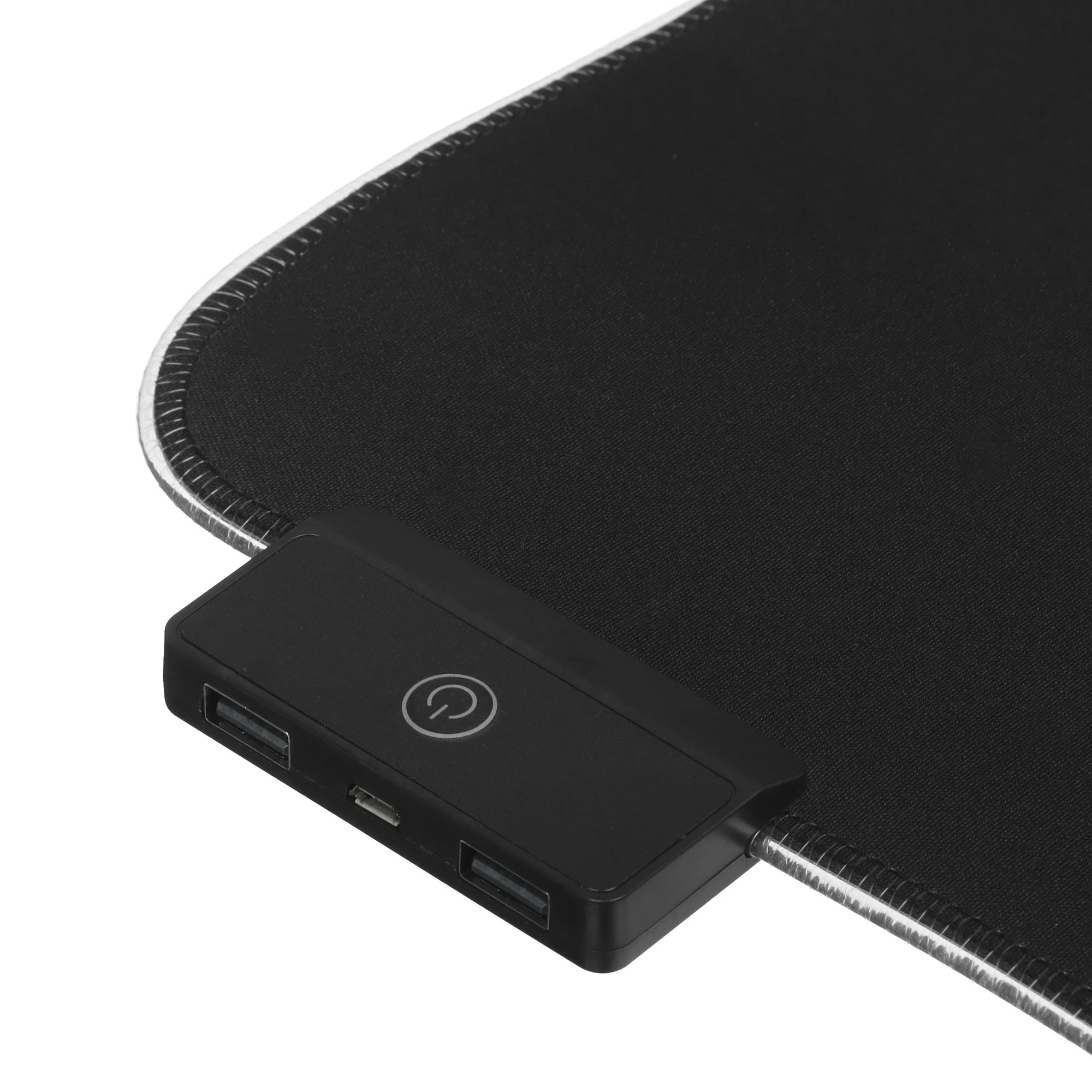 Коврик для мыши Defender BLACK XXL HUB Light (50010***); ткань + резиновая основа; 780 х 300 х 4 мм; 2xUSB, RGB подсветка; черный