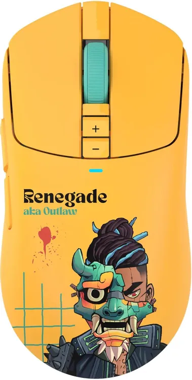 Мышь игровая A4Tech Bloody R72 Ultra Duo Renegade Sunset; 2.4 Ггц; USB; оптический; 20000 dpi; 7 кнопок; колесо-кнопка; аккумулятор 300 мАч; желтый