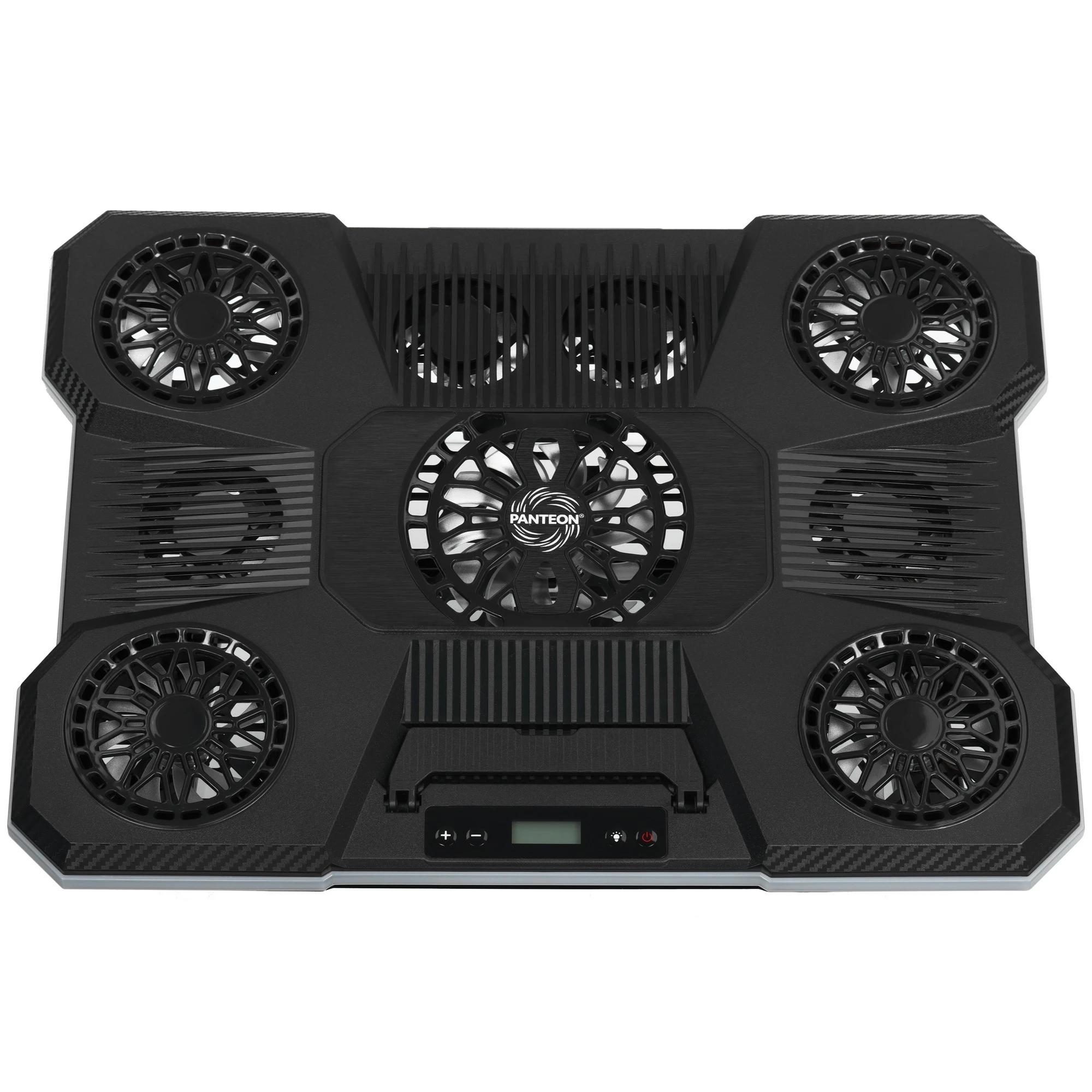 Система охлаждения для ноутбука 19" Jet.A PANTEON CP-198L RGB Black; пластик + металл; 1x100 мм; 4x70 мм; 4x60 мм; USB; 428 х 316 х 45 мм; чёрный