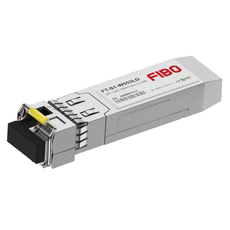 Трансивер FIBO (FT-S1-W553LD) SFP модуль, 1.25 G, 3 км, TX 1550 нм, RX 1310 нм, LC, DDM