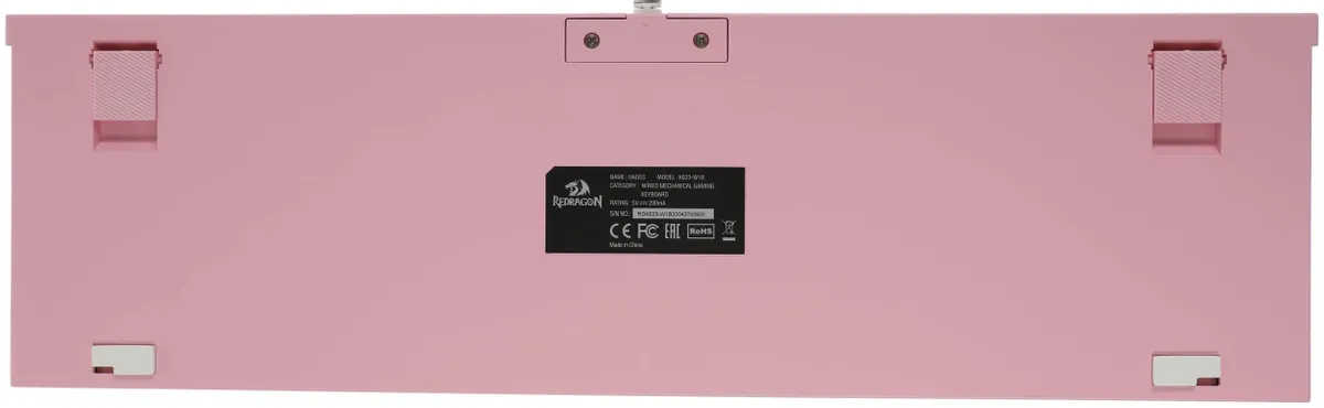 Клавиатура игровая Redragon Hades White+Pink (70821); USB; механическая; 104 клавиш; 12 (+FN); Hot Swap; подсветка LED; ENG\RUS; белый + розовый