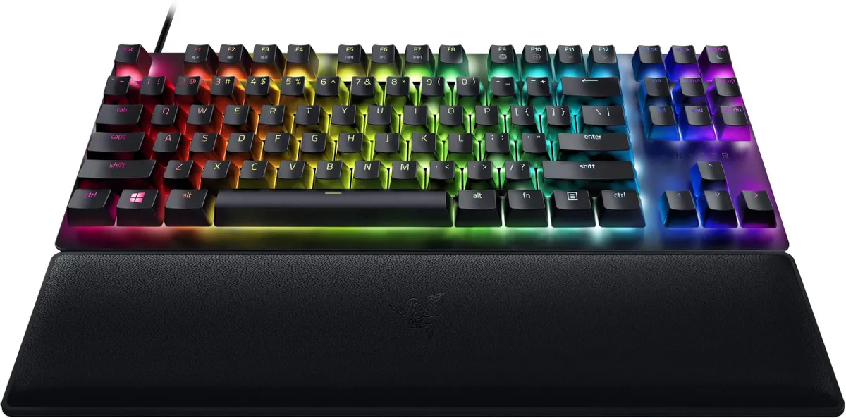 Клавиатура игровая Razer Huntsman V2 TKL (RZ03-03940800-R3R1); USB; механическая; 87 клавиш; 12 (+FN); отсоединяемый кабель; RGB подсветка; ENG\RUS; ч