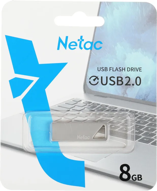 Накопитель USB-флэш 8 ГБ Netac U326 (NT03U326N-008G-20PN***); USB 2.0; моноблок; металл корпус