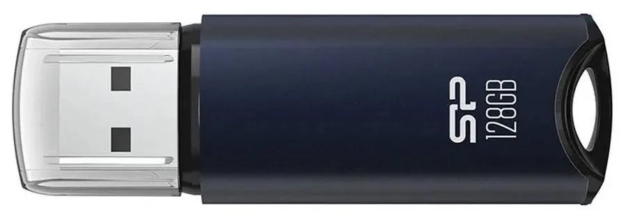 Накопитель USB-флэш 128 ГБ SILICON POWER Marvel M02 (SP128GBUF3M02V1B***); USB 3.2; моноблок; металл