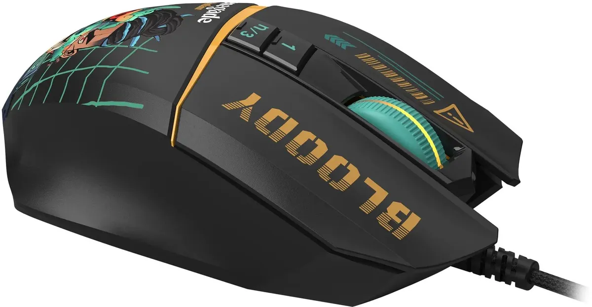 Мышь игровая A4Tech Bloody W63 Max Renegade Midnight (W63 MAX Black***); USB; оптический; 12000 dpi;