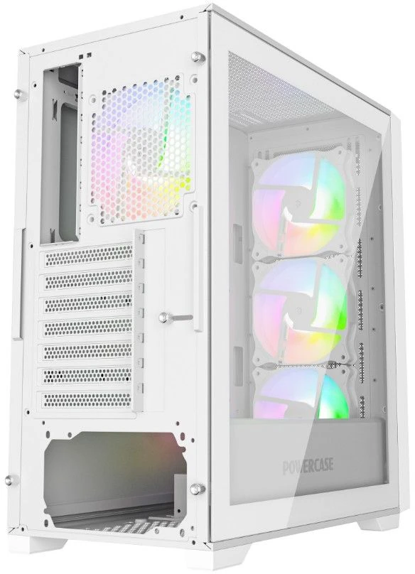 Корпус Powercase ByteFlow White (CBFW-A4***); ATX; Midi-Tower; без БП; сталь; 2x3.5" int.; 4 x 120 м