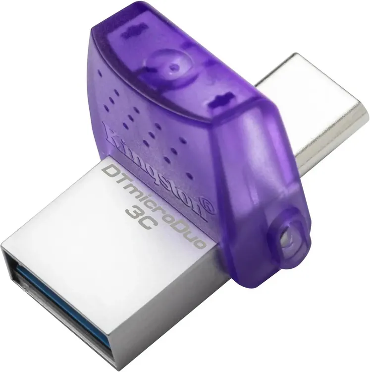 Накопитель USB-флэш 64 ГБ Kingston DataTraveler MicroDuo 3C (DTDUO3CG3/64GB); USB 3.2 Gen 1; OTG Type-C; фиолетовый