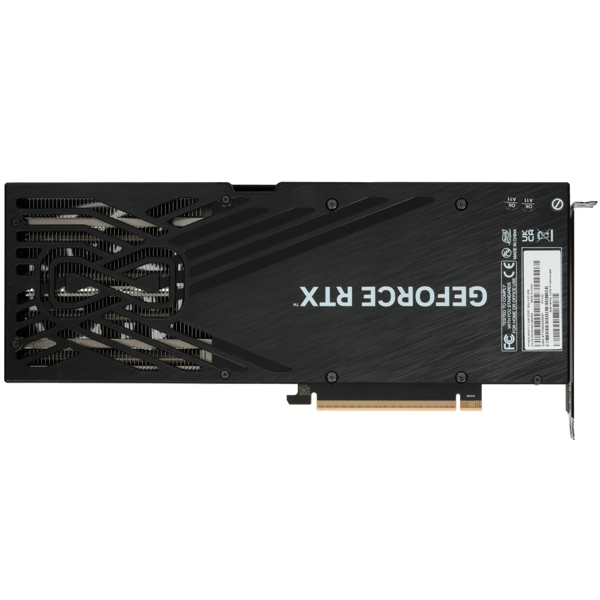 Видеокарта Nvidia GeForce RTX 5070 12 ГБ GDDR7 Palit Infinity 3 (NE75070019K9-GB2050S); 2325-2512 МГц; 28 ГГц; 192 бит; 1xHDMI; 3xDP