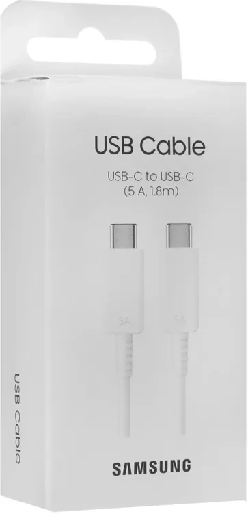Кабель Type-C/Type-C Samsung EP-DX510 (EP-DX510JWRGRU), 5А, 100 Вт, 1,8 м, черный