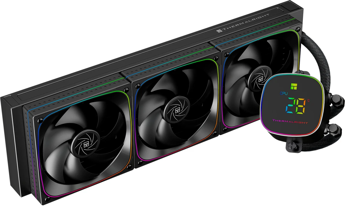 Система жидкостного охлаждения 360 мм Thermalright Frozen Horizon 360 Digital ARGB Black (F-HORIZON-DIGITAL-BL-360-ARGB); активная; 3 вентилятора; 200