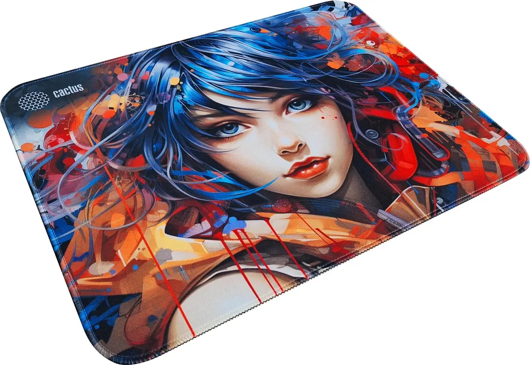 Коврик для мыши Cactus Girl (CS-MP-PRO11XL***); ткань + резиновая основа; 400 х 300 х 3 мм; игровая поверхность; рисунок