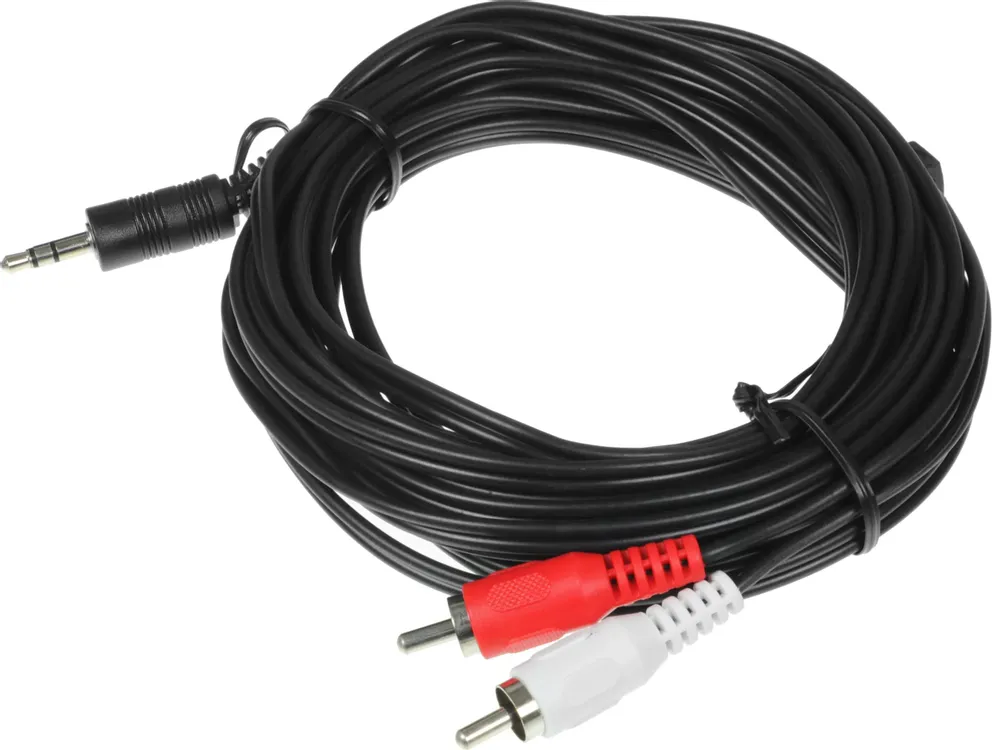 Кабель межблочный Ningbo (JAAC010-5); 3,5 мм (mini-jack); 2 x RCA; 5.0 м
