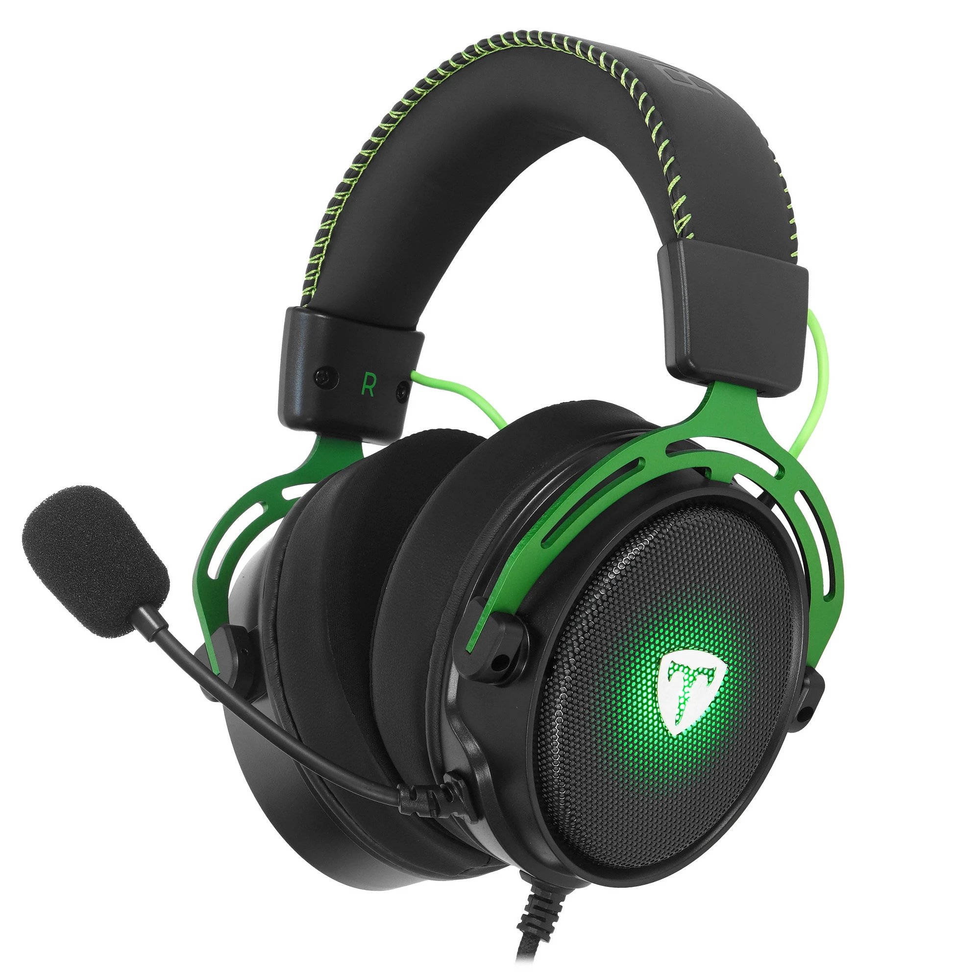 Гарнитура игровая T Line BlackFear (64710); оголовье (headband); 20 - 20 кГц; 32 Ом; 2 м; виртуальный 7.1; регулятор громкости; USB; подсветка LED