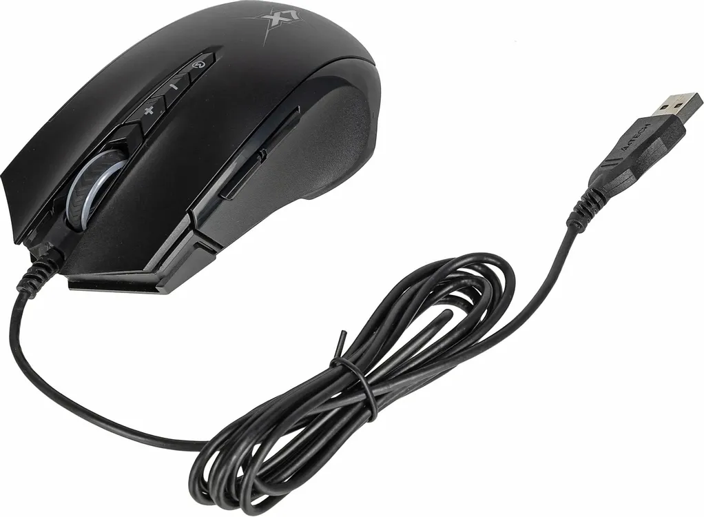 Мышь проводная A4Tech Oscar Neon X89 Black***; USB; 1000/12000/1600/2000/2400 dpi; 6 кнопок; колесо-
