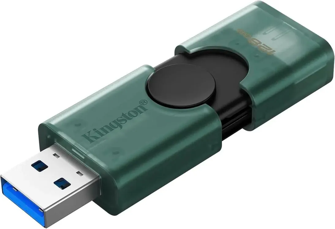 Накопитель USB-флэш 128 ГБ Kingston DataTraveler Duo (DTDEG2/128GB); USB 3.2 Gen 1; OTG Type-C; зеленый