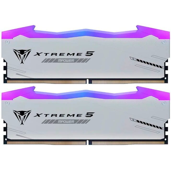 Модуль памяти DDR5 48 Гб (2x24 ГБ) Patriot Viper Xtreme 5 RGB MPOWER White (PVXR548G60C30KM); 6000 МГц; радиаторы; RET