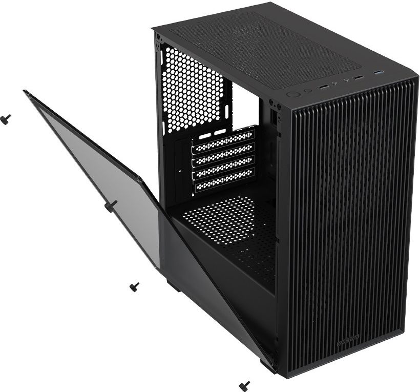 Корпус XASTRA A307M 3BK Black (A307M-3FC12BK); mATX; Mini-Tower; без БП; сталь; 2x3.5" int.; 3 x 120 мм; 2xUSB 2.0/1xUSB 3.0/2xMic/Aud; чёрный