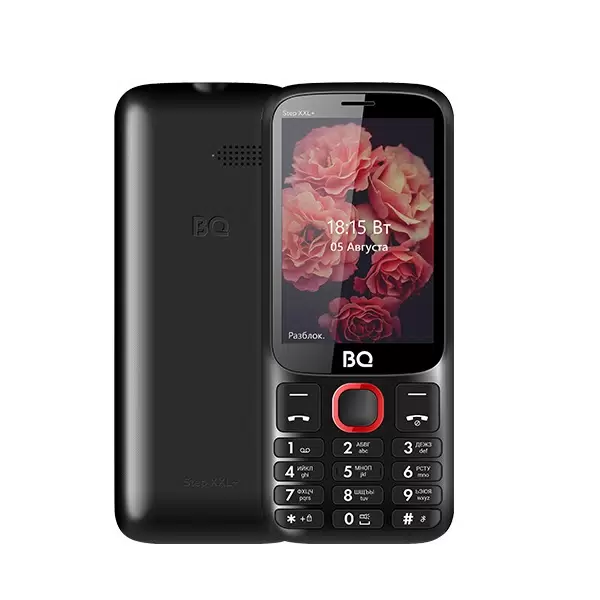 Мобильный телефон BQ Step XXL+ (BQ-35901) черный+красный; 3.5"; TFT; 480x320; нет камеры; 64 Мб/64 Мб; 1 400 мА/ч
