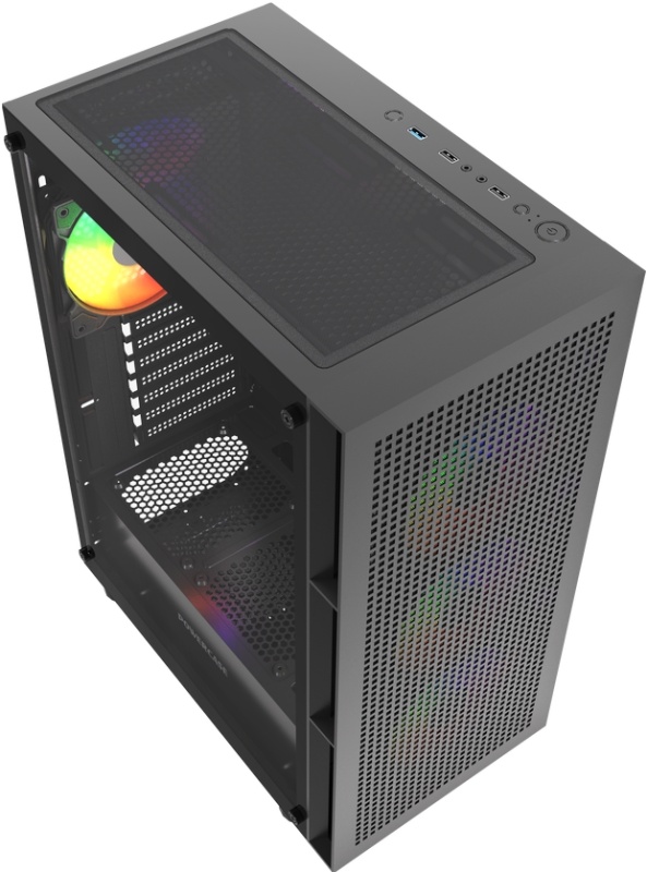Корпус Powercase Mistral EA17 Black (CMAEA17-A4); ATX; Midi-Tower; 4х120 мм; 2xUSB 2.0/1xUSB 3.0; Mic/Audio; черный