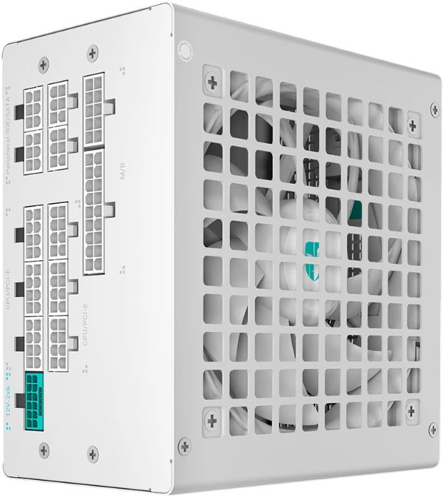 Блок питания 1000 Вт Deepcool GAMERSTORM PQ1000G WH 12VHPWR; 1x24 pin; 2x8(4+4) pin; 9xSata; 3xMolex; 4x6+2-pin PCI-E; 80+ Gold; APFC; отстегивающиеся