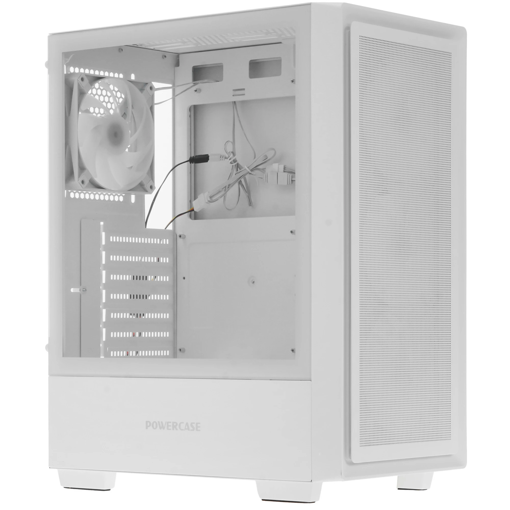 Корпус Powercase Mistral AY4W ARGB White (CMAYW-A4); ATX; Midi-Tower; без БП; сталь; 2x3.5" int.; 4 x 120 мм; 2xUSB 2.0/1xUSB 3.0/Mic/Aud; белый