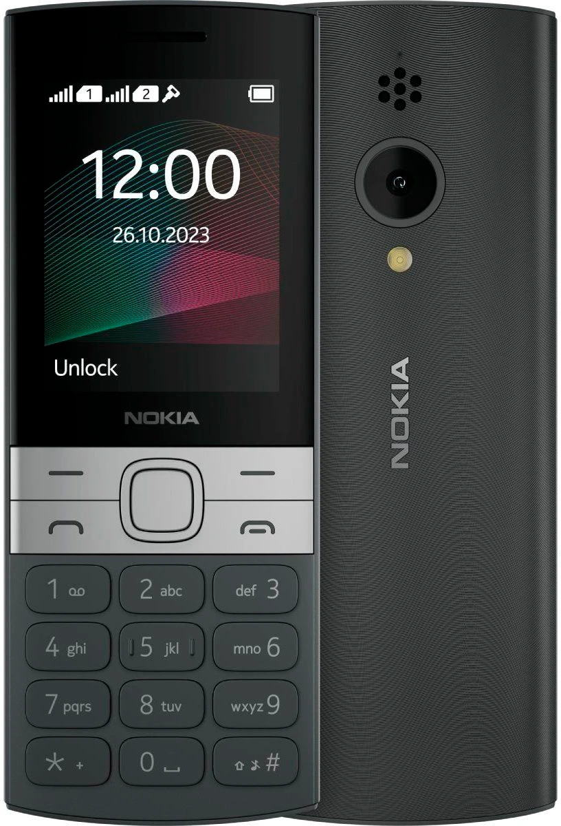Мобильный телефон Nokia 150 DS (TA-1582) черный; 2.4"; TFT; 240x320; 0.3 Мп; 4 Мб/8 Мб; 2 500 мА/ч