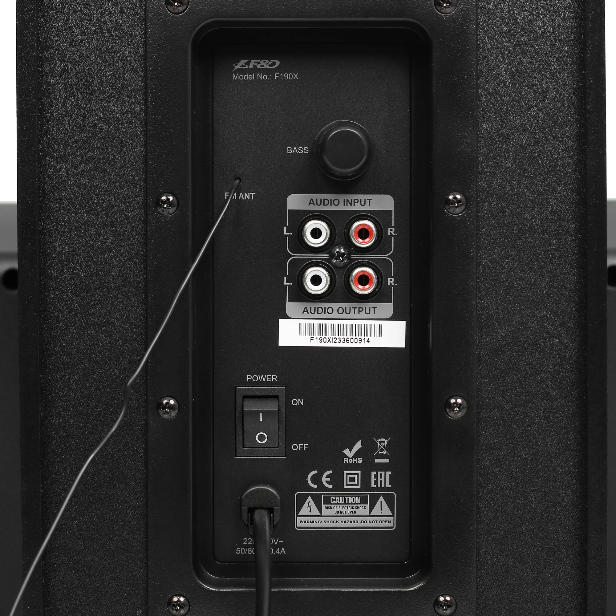 Акустическая система 2.1 F&D F190X***; 46 Вт; 20 - 20 000 Гц; дерево; MDF; FM тюнер; USB; BT; пульт 