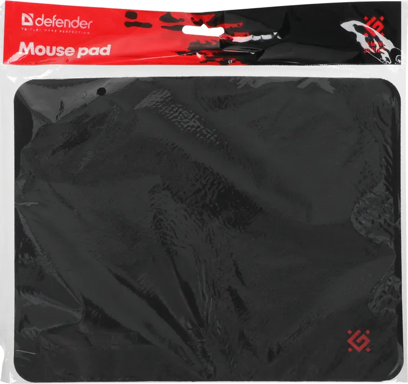 Коврик для мыши Defender BLACK ONE (50016***); ткань + резиновая основа; 250 х 200 х 2 мм; чёрный