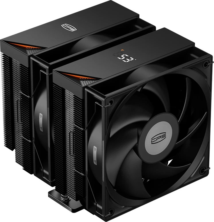 Кулер для процессора 120 мм PCCooler RT620 Digital (RT620-BKNWYL-GL), 2x120 мм, 4 pin, USB, 500-2200 об/мин, черный, 265 Вт, 34.9 дБ, есть дисплей