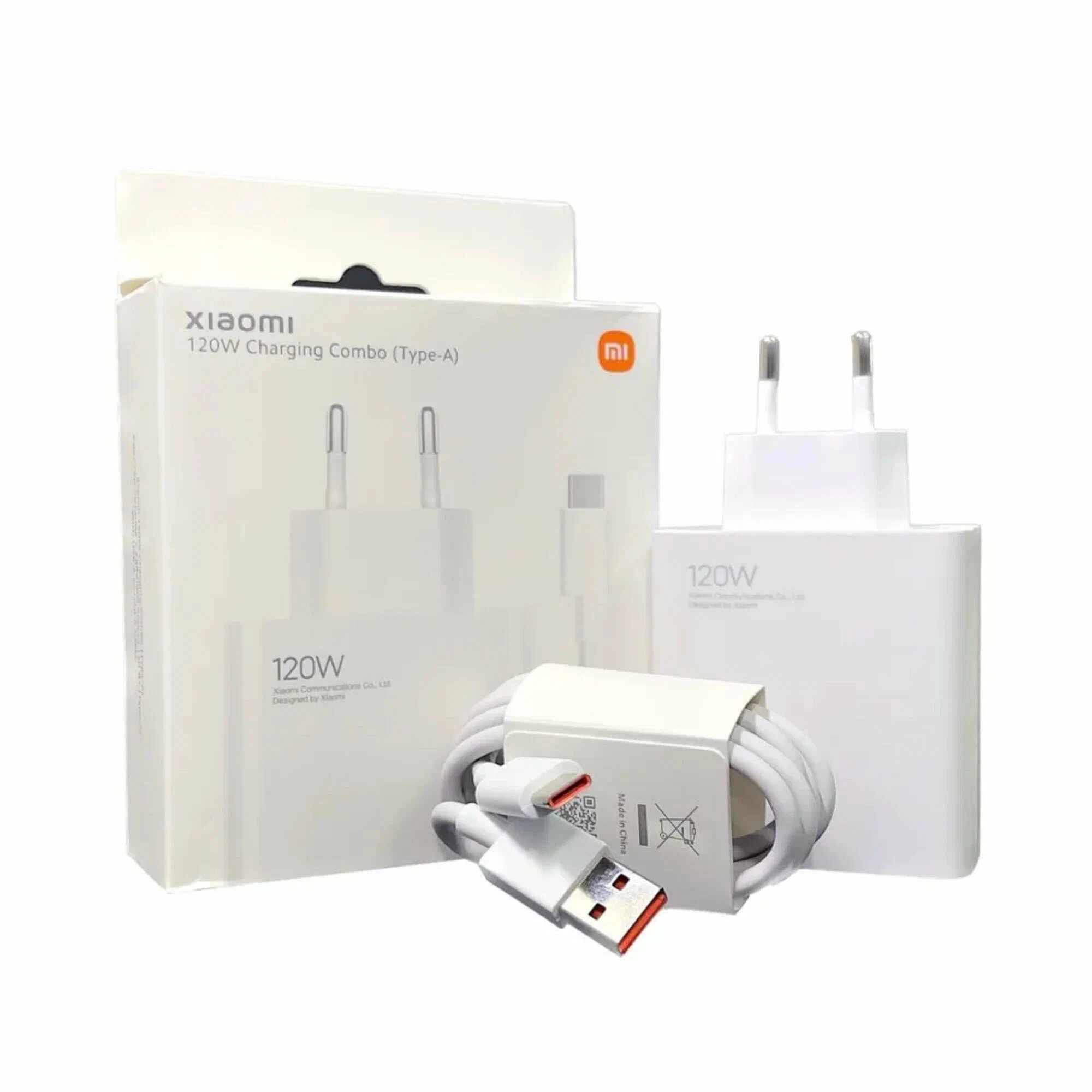 Зарядное устройство Xiaomi Power Adapter 120W; 1 USB порт (Type-A); 2 USB Type-C; кабель в комплекте; белый