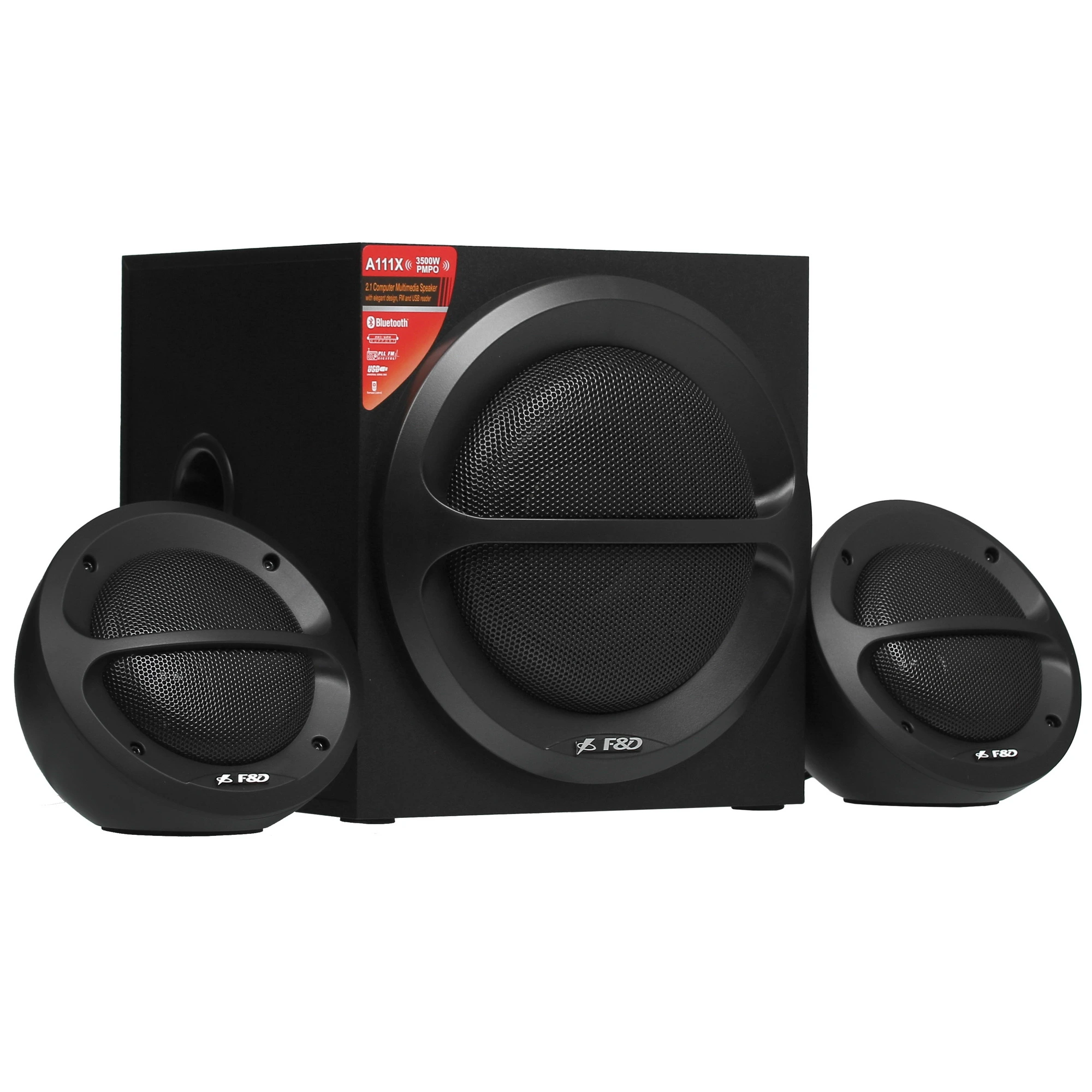 Акустическая система 2.1 F&D A111X***; 35 Вт; 45 - 20000 Гц; дерево; MDF; FM тюнер; USB; BT; пульт Д