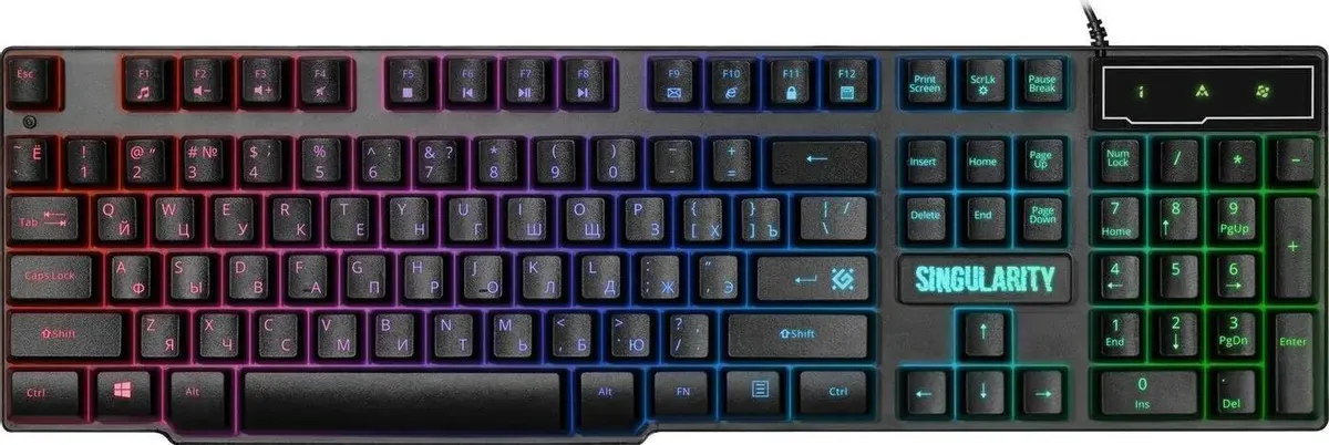 Набор игровой Defender SINGULARITY MKP-118 (52118  мышь+клав.+гарнитура+коврик); USB; оптический; 800 - 2400 dpi; 6 кнопок; колесо-кнопка; мембранная;