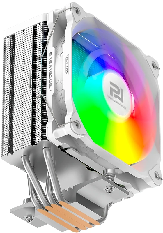 Кулер для процессора 120 мм PentaWave PC-Z04E SRW ARGB V2 (PC-Z04ESRWARGBV2), 1x120 мм, 4 pin, ARGB, 600-1950 об/мин, белый, 220 Вт, 12-32,6 дБ