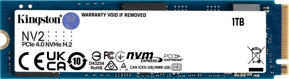 Накопитель SSD 1 ТБ Kingston SNV2S/1000G***; M.2 (2280); 3500Мб/с -  2100Mб/с; TLC; PCI-E 4x; RET