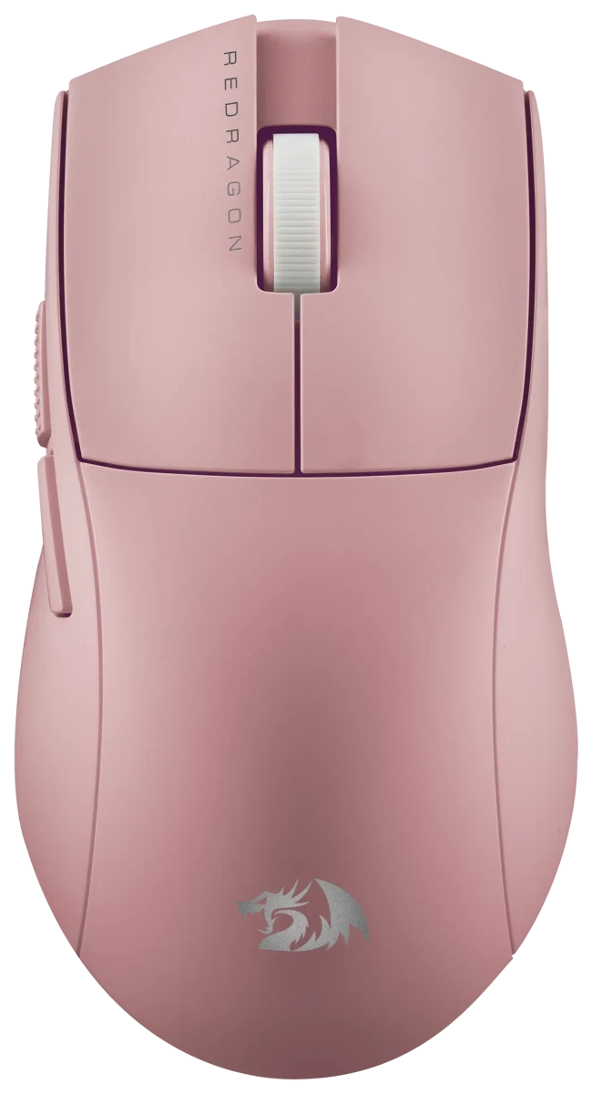 Мышь игровая Redragon K1NG 4K PRO Pink (72213); BT/2.4 Ггц; USB; оптический; 500-8000 dpi; 5 кнопок; колесо-кнопка; собственный аккумулятор; розовый