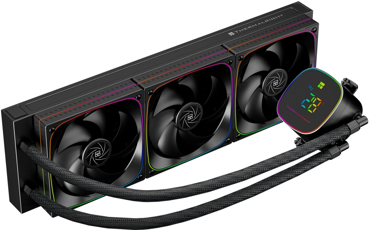 Система жидкостного охлаждения 360 мм Thermalright Frozen Horizon 360 Digital ARGB Black (F-HORIZON-DIGITAL-BL-360-ARGB); активная; 3 вентилятора; 200