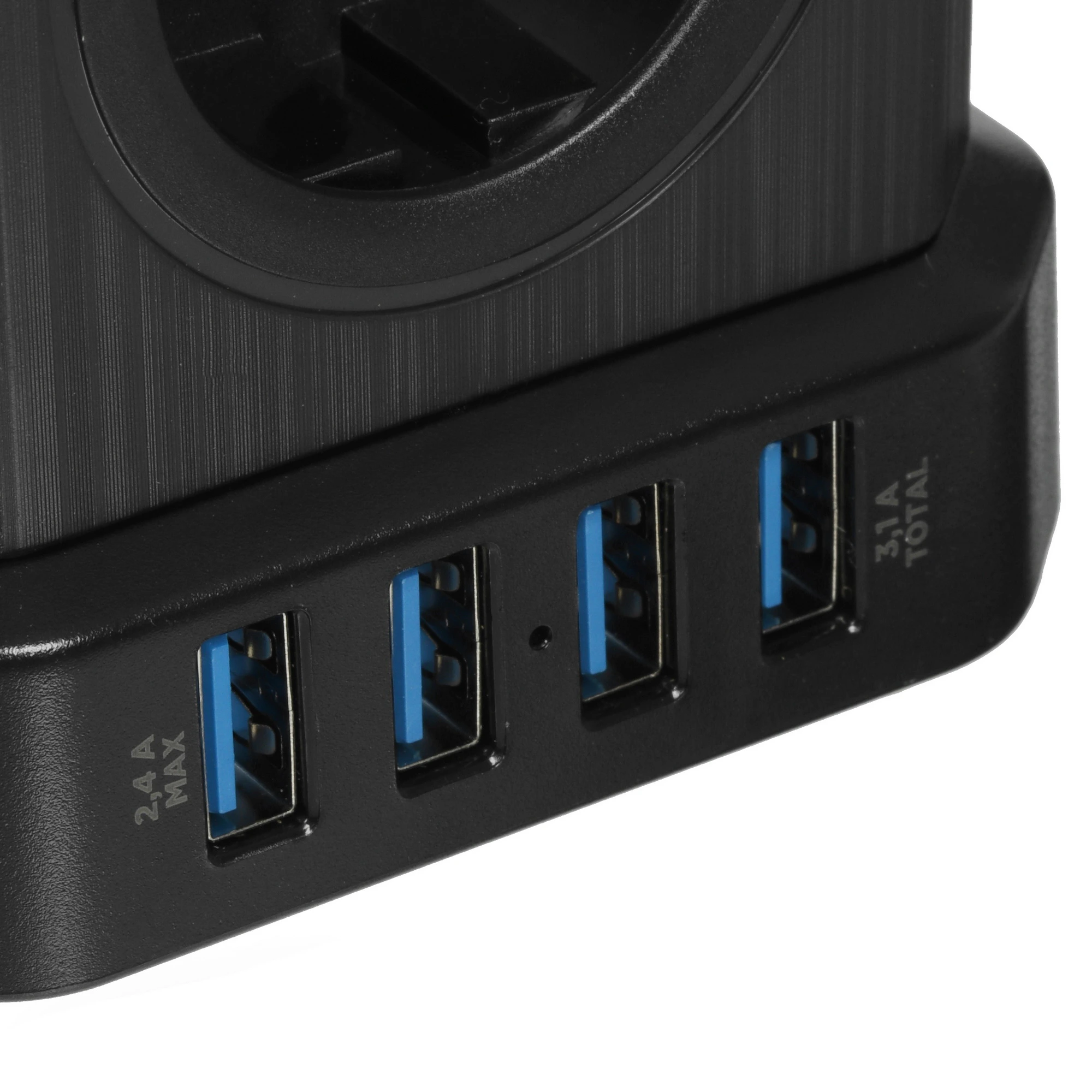 Сетевой фильтр Cablexpert (TWR-9-U4-B-2), 2,0 м, 9 евро-розеток, 4xUSB, 220 В, 16А, 4000 Вт, черный