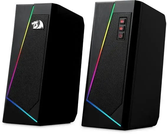 Акустическая система 2.0 Redragon Anvil Black (77878); 6 Вт; 270 - 20 кГц; пластик; подсветка; регулятор на передней панели; питание USB; чёрный