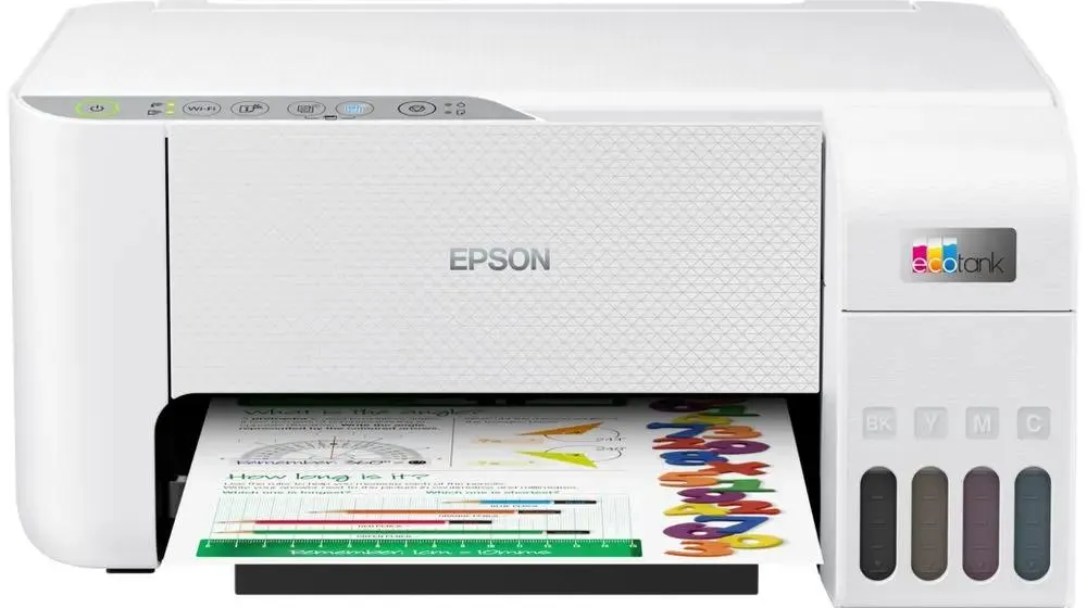 МФУ струйное Epson L3256 (C11CJ67524***); цветная; A4; 5760 x 1440 dpi; 10 ч/б, ст/мин; 5 цвет., ст/мин; USB 2.0, Wi-Fi; белый
