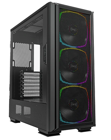 Корпус MONTECH SKY TWO GX Black***; E-ATX; Mini-Tower; без БП; сталь; 2x3.5" int.; 3 х 140 мм; 1 x USB 2.0/2 x USB 3.0/Mic/Audio; чёрный