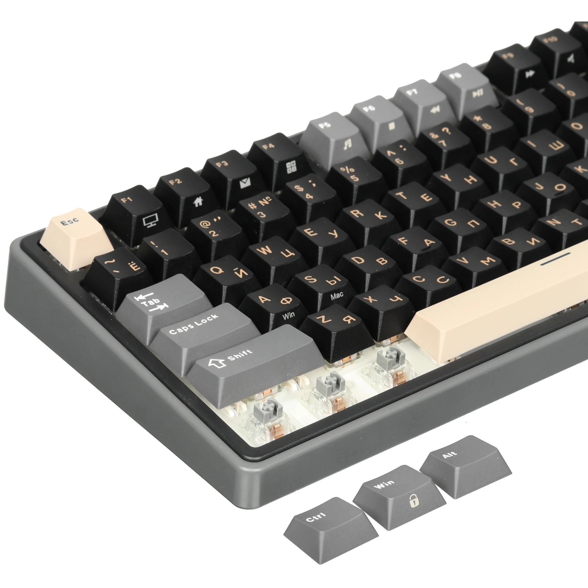 Клавиатура проводная Royal Kludge R75 Black (Silver switch); USB; механическая; 75 клавиш; Hot-swap; отсоединяемы кабель; подсветка RGB; ENG\RUS; черн