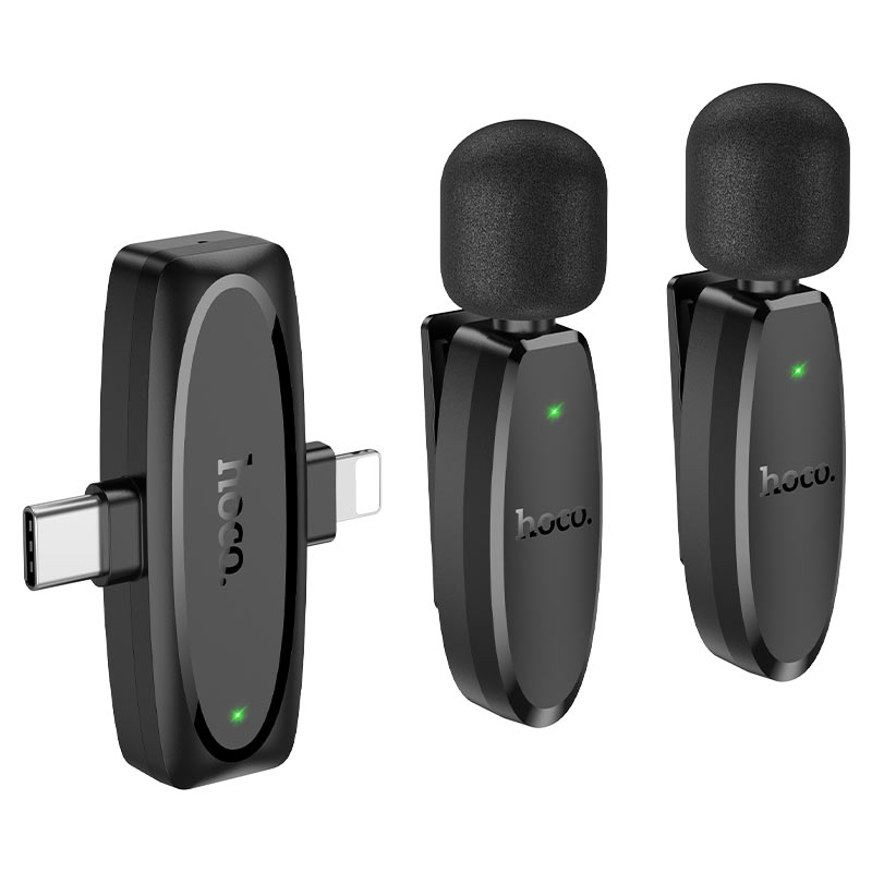 Микрофон Hoco L15 Crystal lavalier wireless; динамический; беспроводной (2.4 Ггц); всенаправленный; 