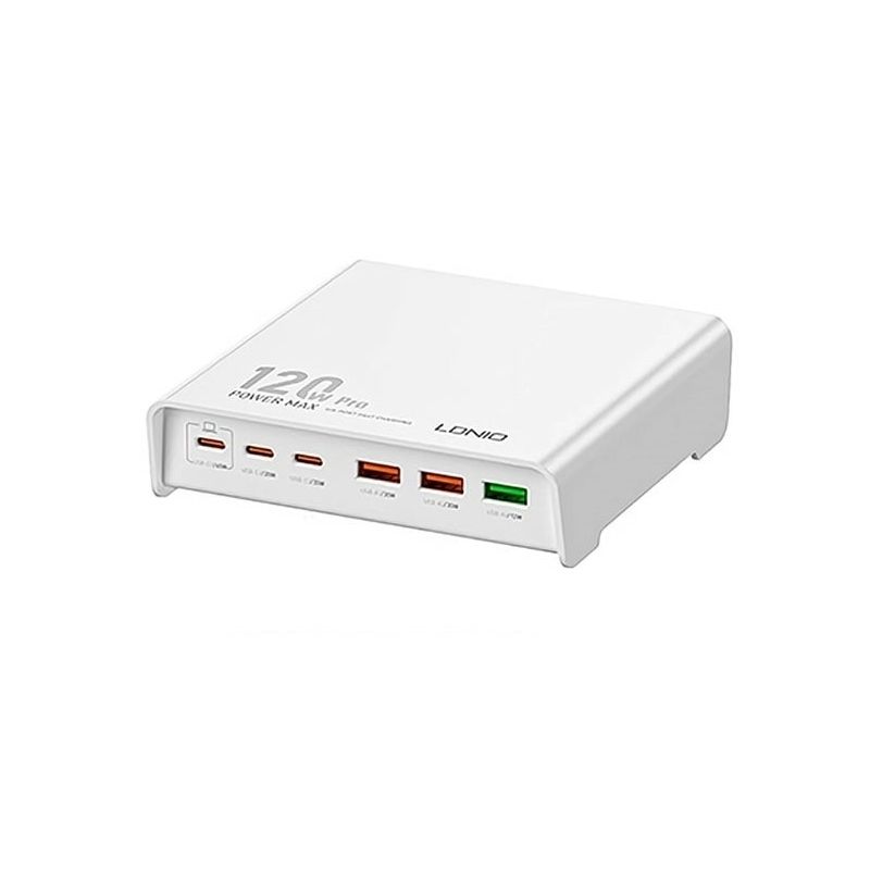 Зарядное устройство LDNIO Q605; 6 USB порта (Type-A+Type-C); 65 Вт; QC3.0, PD30W; черный