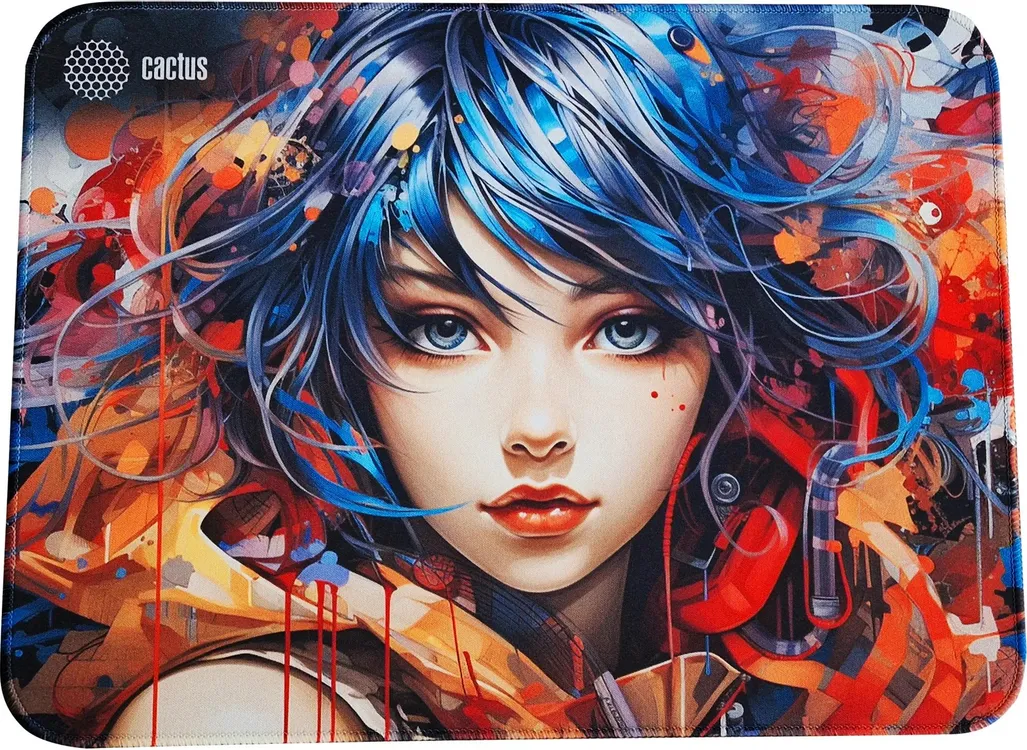 Коврик для мыши Cactus Girl (CS-MP-PRO11XL***); ткань + резиновая основа; 400 х 300 х 3 мм; игровая поверхность; рисунок