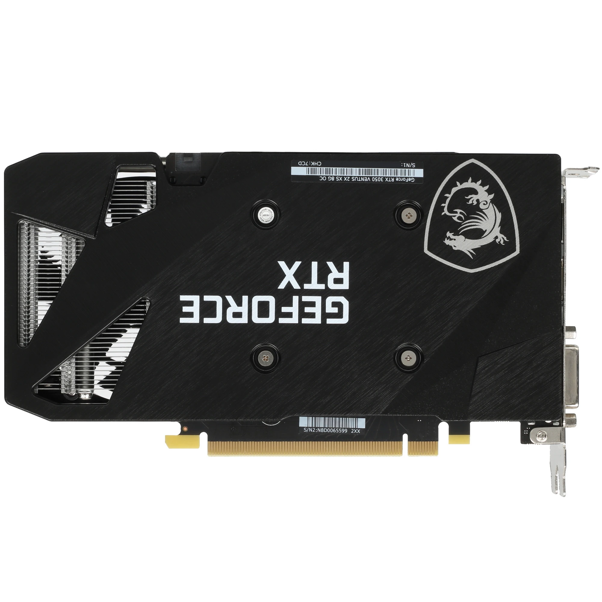 Видеокарта Nvidia GeForce RTX 3050 8 ГБ GDDR6 MSI RTX 3050 VENTUS 2X XS 8G OC***; PCI-E; кулер; RET; 1807 МГц; 14 ГГц; 128 бит; 1xHDMI; 3xDisplayPort;