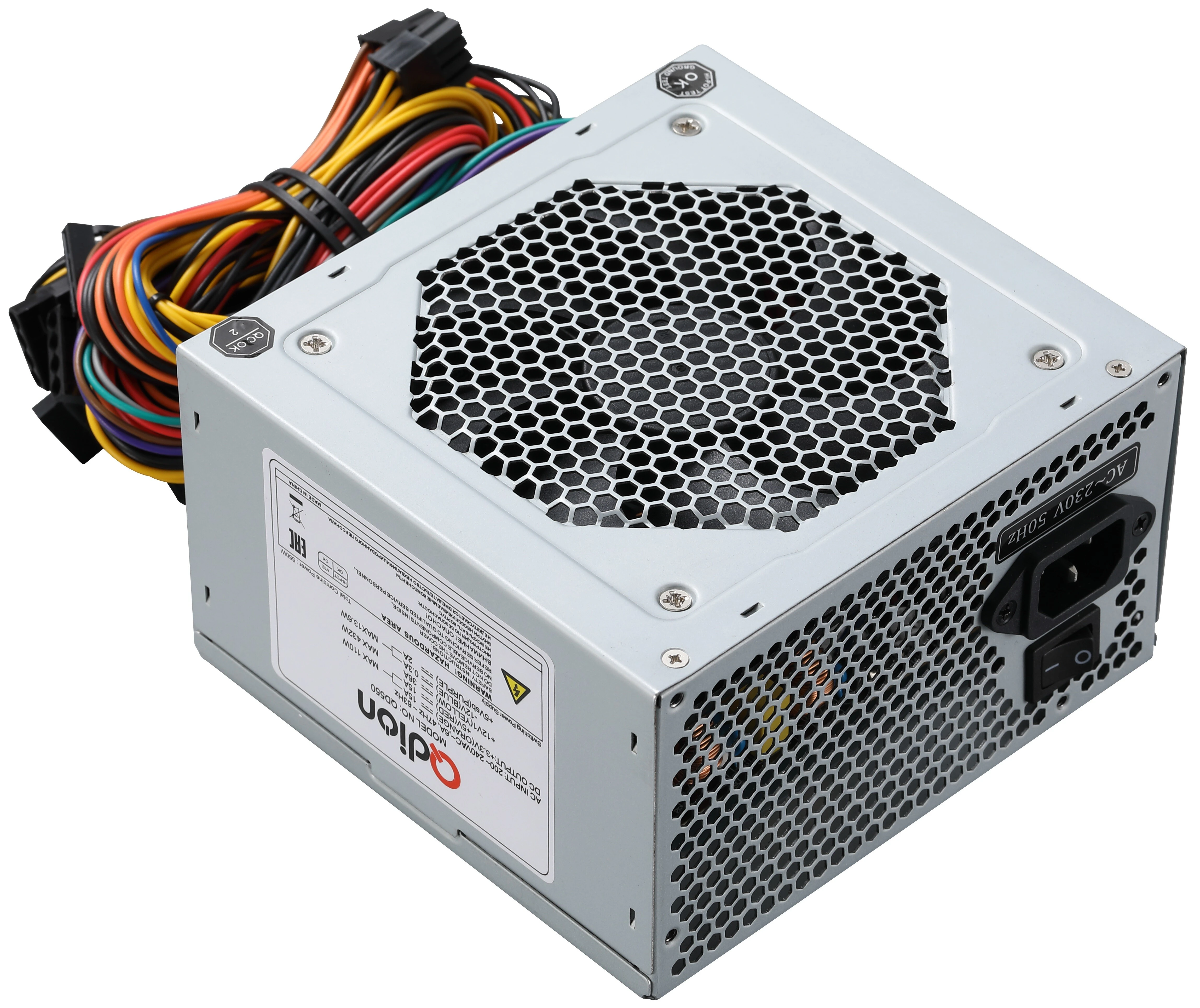 Блок питания 550 Вт FSP Qdion QD550; 1x24 pin; 1x8(4+4) pin; 5xSata; 3xMolex; 1x6+2-pin PCI-E; 120 мм; OEM